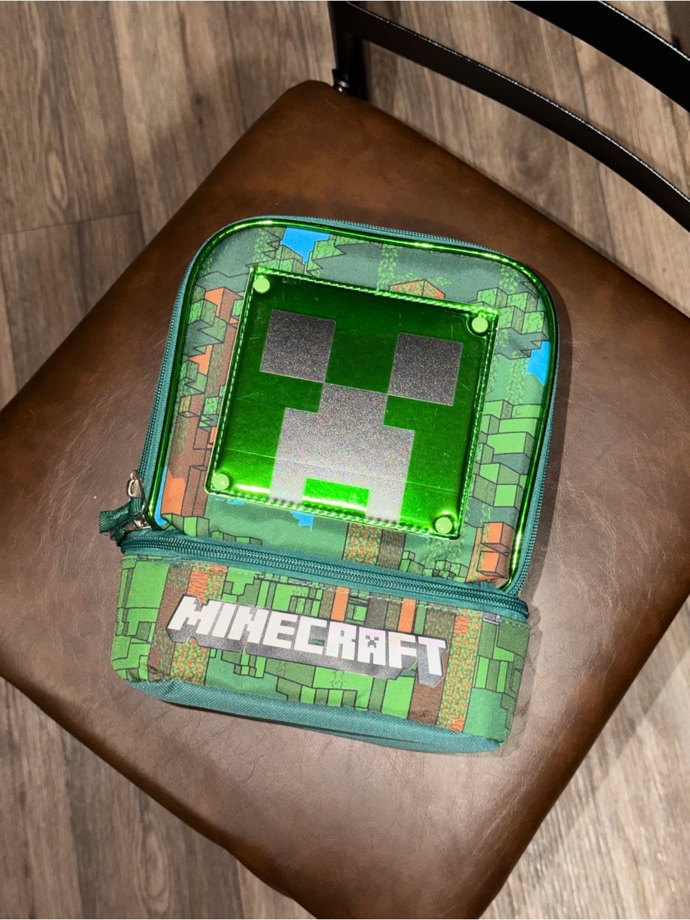 Minecraft Kids Green Creeper Lunch Bag